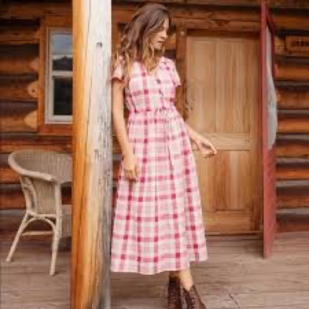 Christy Dawn Dawn dress in Raspberry plaid